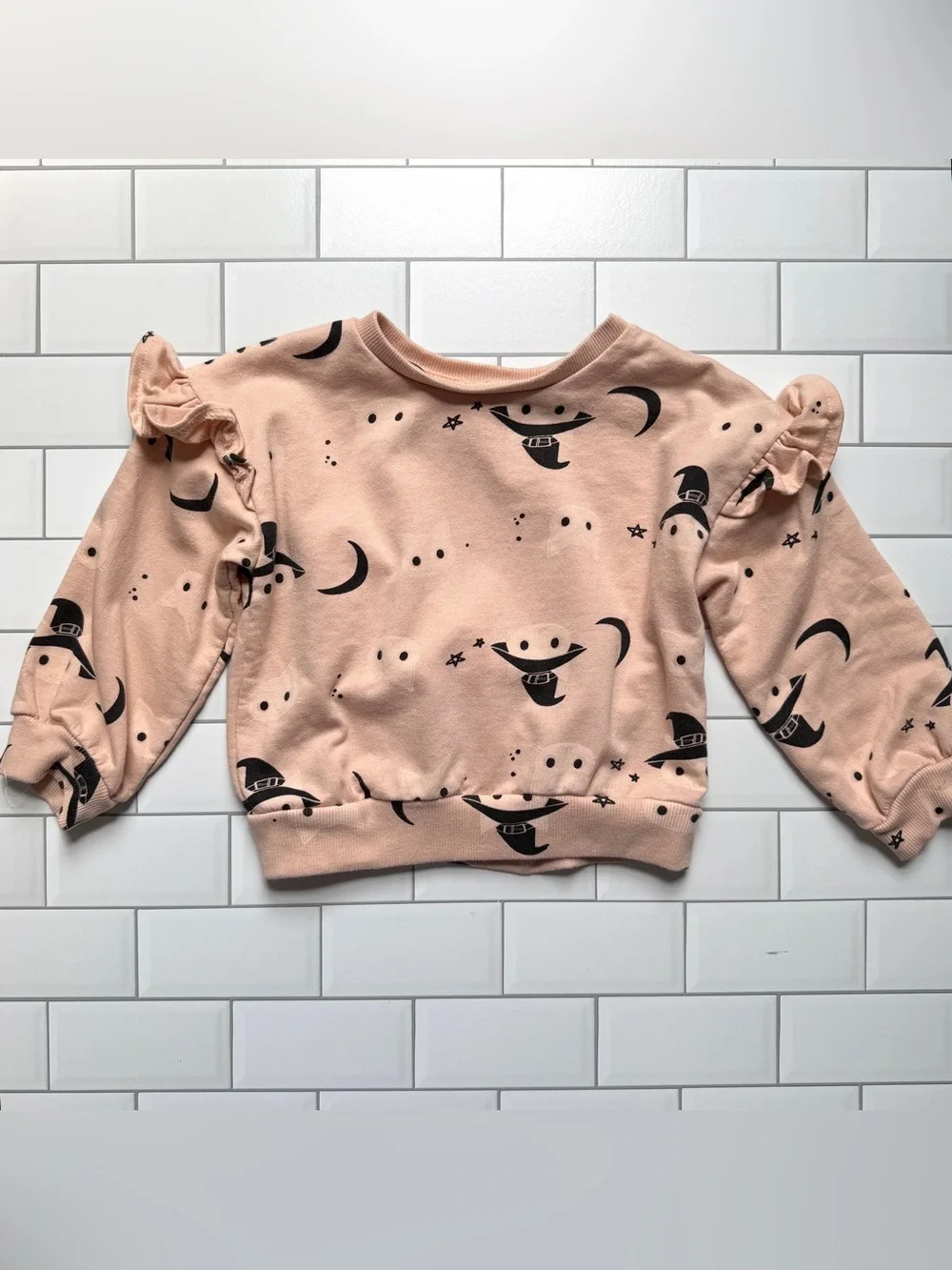 24M🐈‍⬛🪄 Jessica Simpson Magic Cat Neutral Halloween Print Sweatshirt Jogger Pant